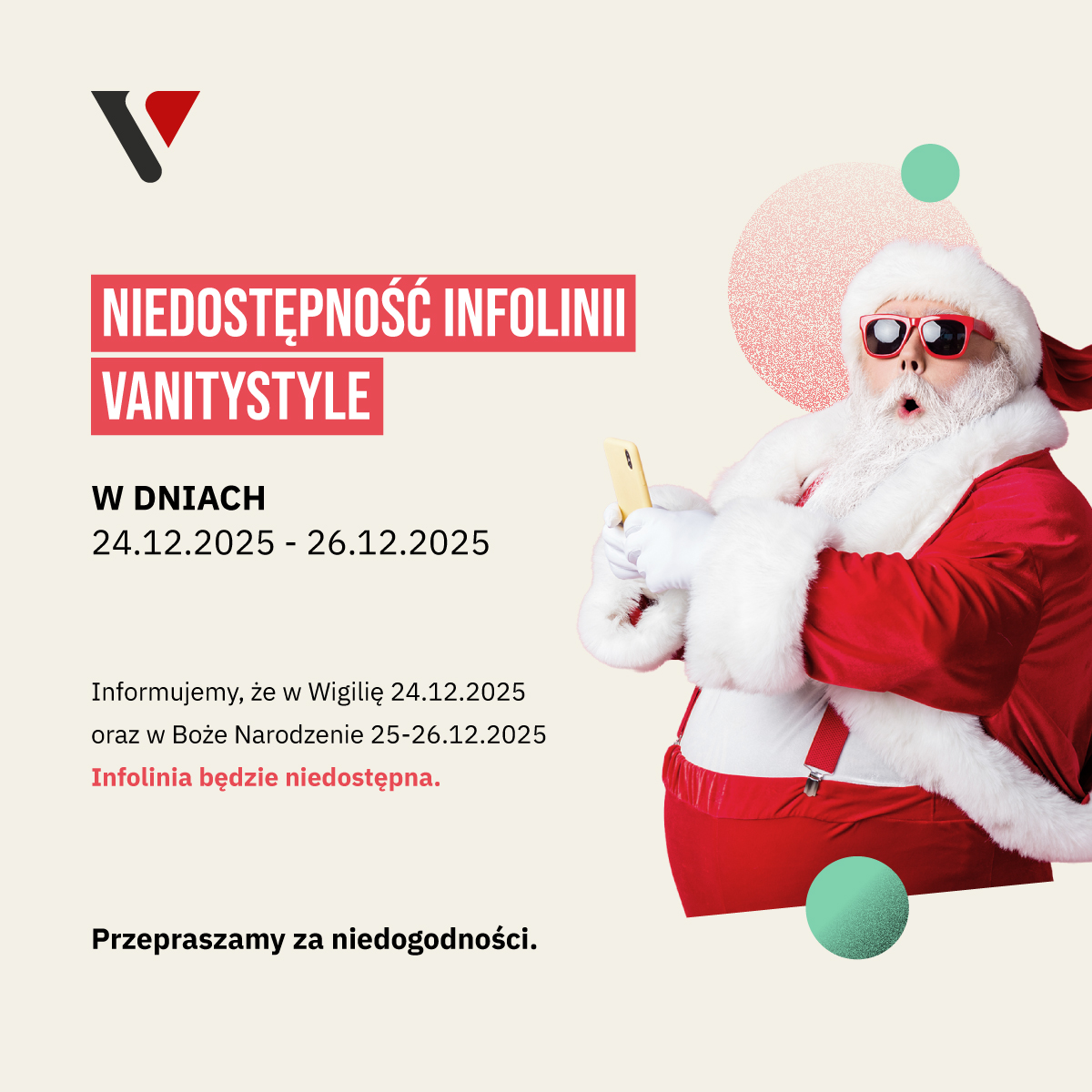 Przerwa świąteczna Infolinii - Święta